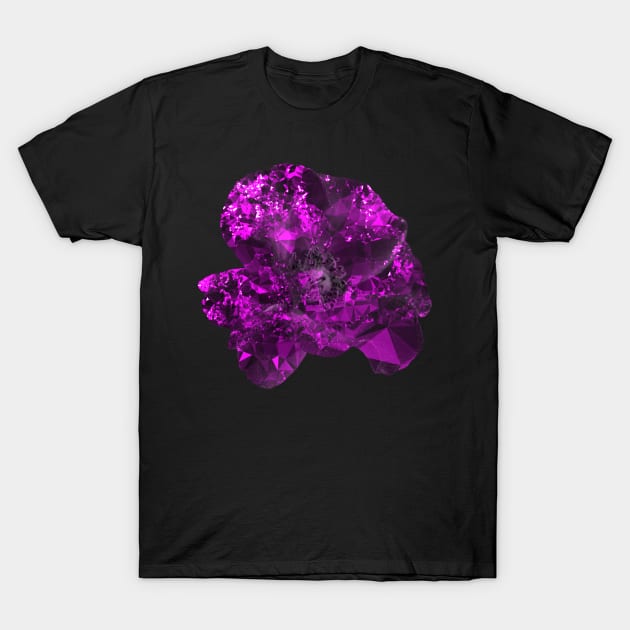 Purple crystal flower T-Shirt by Geomhectic
